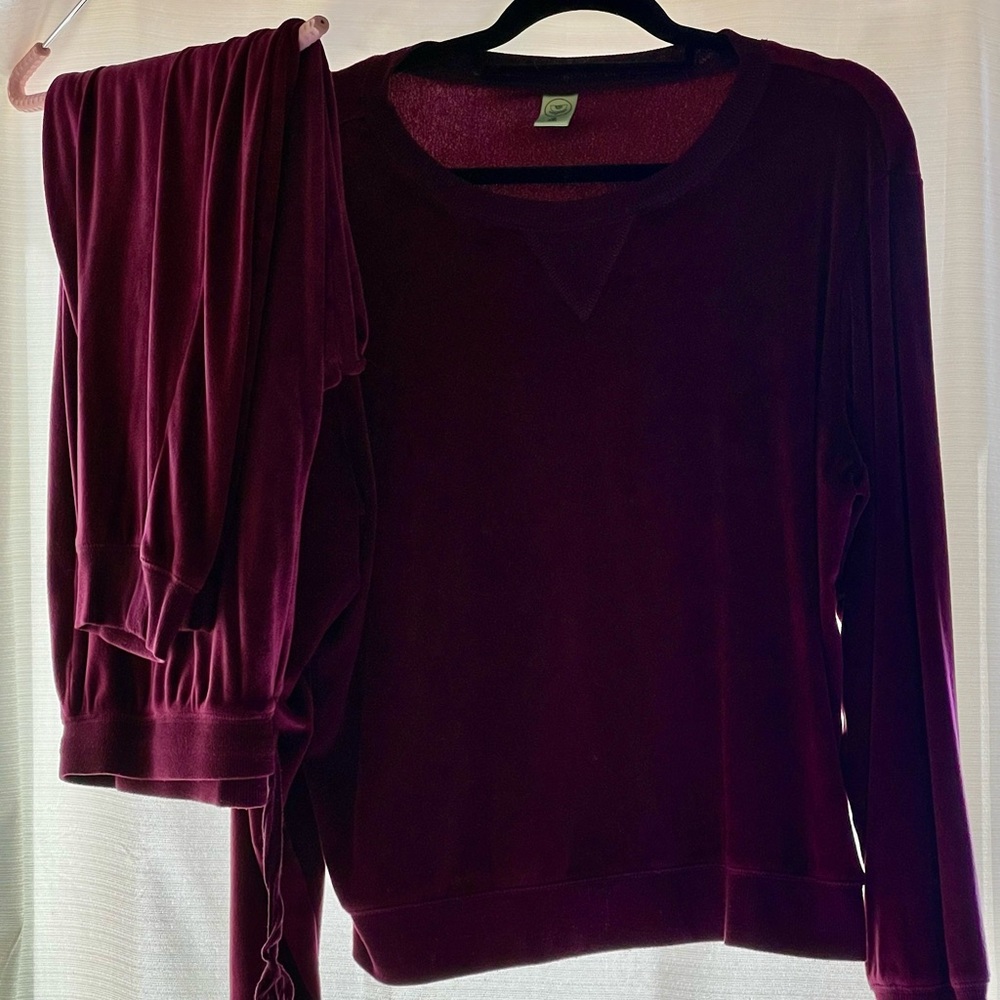 Burgundy Velour Lounge Set